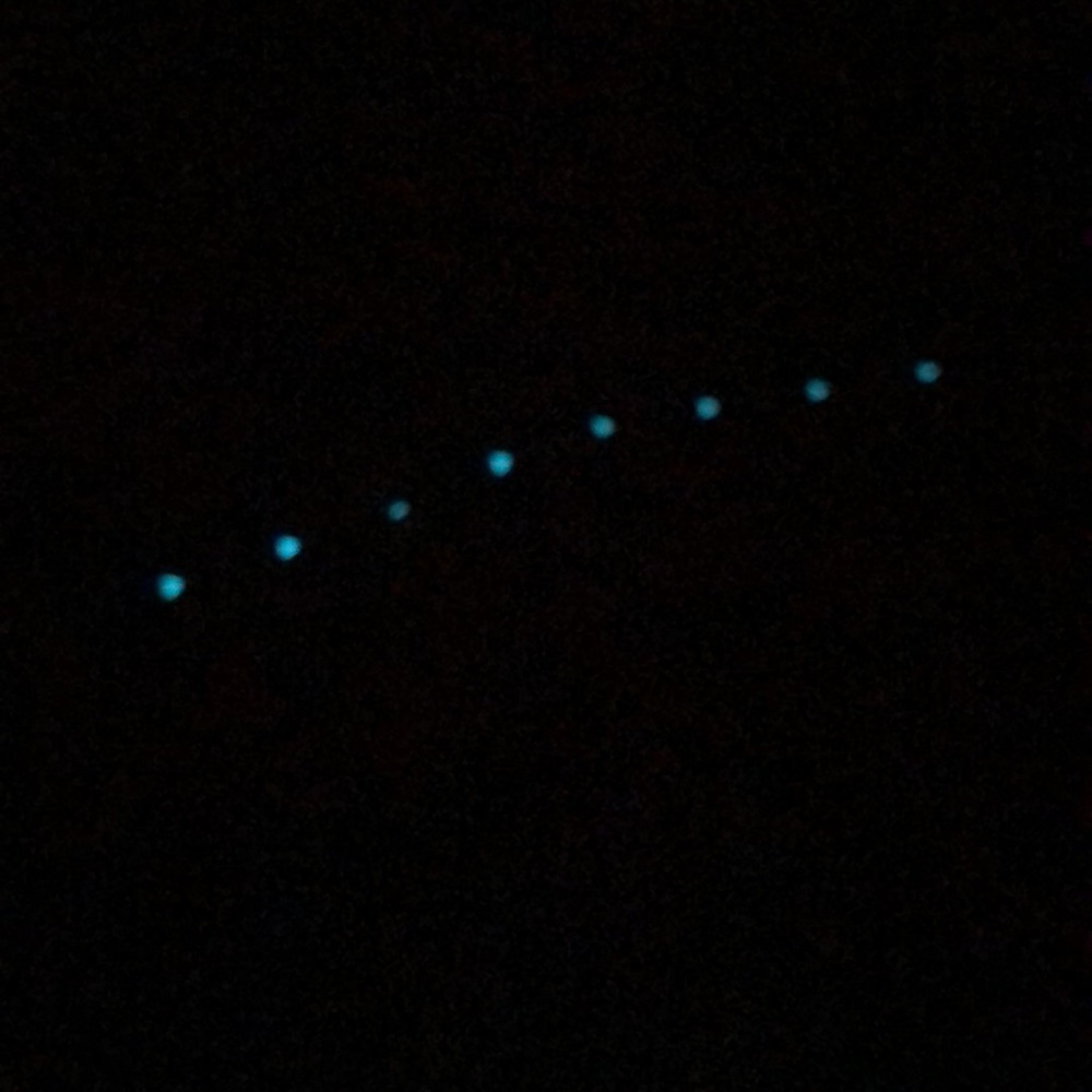 Stainless steel anklet with glow in the dark hearts. - Picture 3 of 6